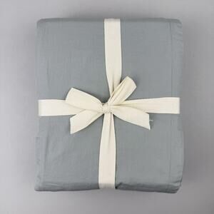 The Citizenry Stonewashed Organic Percale Duvet Cover King/Cal King Seaglass NEW